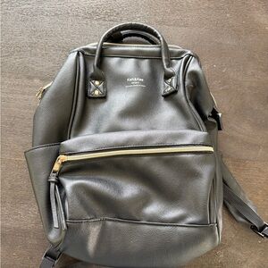 Black Leather Backpack